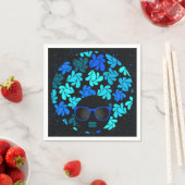 Serviette En Papier Afro Diva Bleu (En situation)
