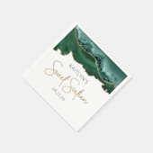 Serviette En Papier Agate Chic Emerald Green Gold Sweet 16 Anniversair (Coin)