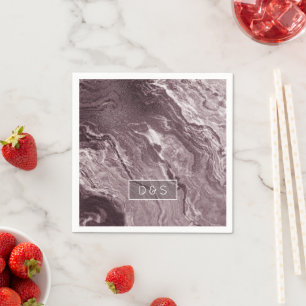 Serviette En Papier Agate de mauve cristallisée Marbre rose Rose pou