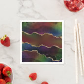 Serviette En Papier Agate foncé intense | Moody Rainbow Jewel Tone (En situation)