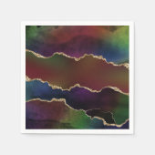 Serviette En Papier Agate foncé intense | Moody Rainbow Jewel Tone (Devant)