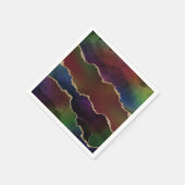 Serviette En Papier Agate foncé intense | Moody Rainbow Jewel Tone (Coin)