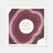 Serviette En Papier Agate Geode Paillettes Mariage Bourgogne V2 ID647 (Devant)