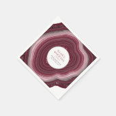 Serviette En Papier Agate Geode Paillettes Mariage Bourgogne V2 ID647 (Coin)