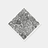 Serviette En Papier Agate les tranches en noir et blanc (Coin)