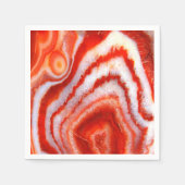 Serviette En Papier Agate Orange Sanguine. (Devant)