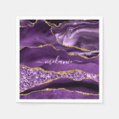 Serviette En Papier Agate Violet Violet Or Parties scintillant Votre n (Devant)