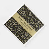 Serviette En Papier Âge 25 Nombre aléatoire Motif Noir/Or (Coin)