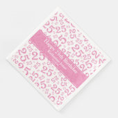 Serviette En Papier Âge 25 Nombre aléatoire Motif rose/blanc (Coin)