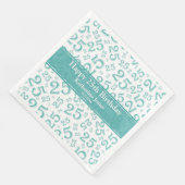 Serviette En Papier Âge 25 Nombre aléatoire Motif Turquoise/blanc (Coin)