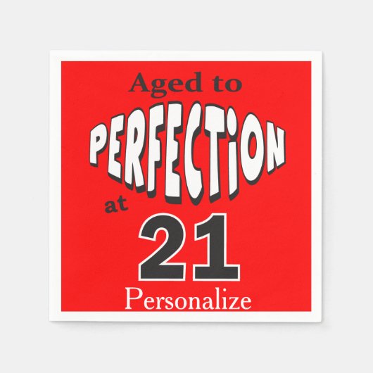 Serviette En Papier Âgé à la perfection à 21 ans (Devant)