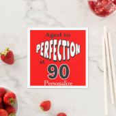 Serviette En Papier Âgé à la perfection à 90 | 90e anniversaire (En situation)