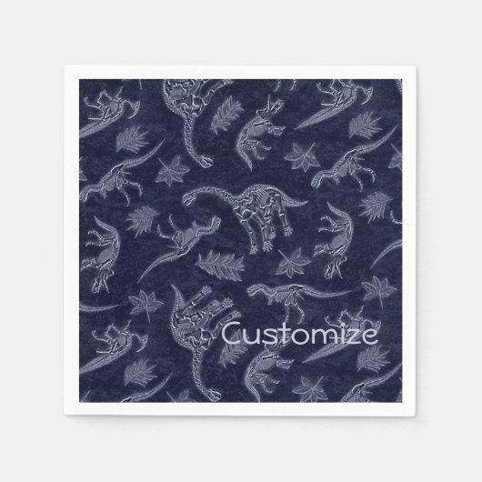 Serviette En Papier Âge Des Dinosaures Squelette Motif serviettes (Devant)