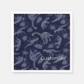 Serviette En Papier Âge Des Dinosaures Squelette Motif serviettes (Devant)