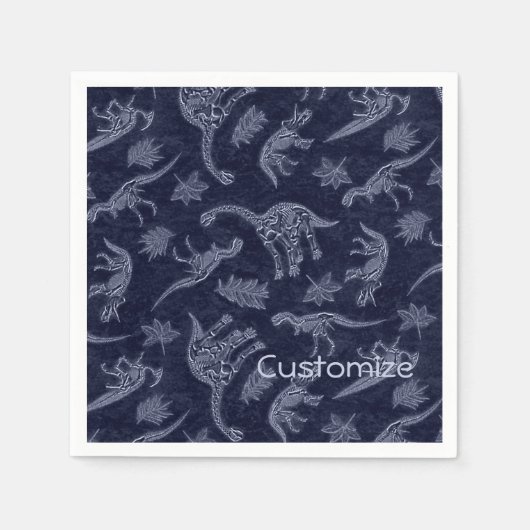 Serviette En Papier Âge Des Dinosaures Squelette Motif serviettes (Devant)