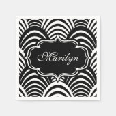 Serviette En Papier Âge du jazz moderne élégant noir et blanc 1920 (Devant)