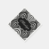 Serviette En Papier Âge du jazz moderne élégant noir et blanc 1920 (Coin)