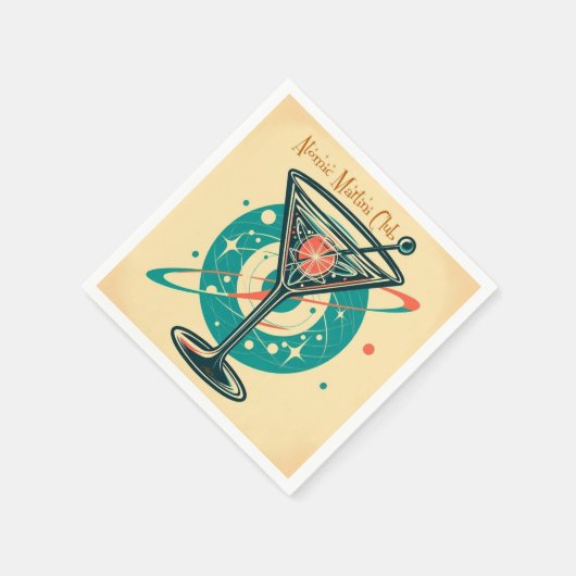 Serviette En Papier Âge spatial du club Martini atomique (Coin)