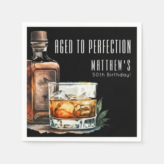 Serviette En Papier Aged To Perfection Birthday Party (Devant)