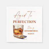 Serviette En Papier Aged To Perfection Whisky Glass Birthday Party (Devant)
