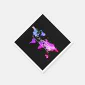 Serviette En Papier Agence de voyage Globe Map Black Pink (Coin)