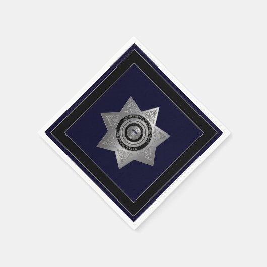Serviette En Papier Agent correctionnel Insigne d'argent Papier carré (Coin)