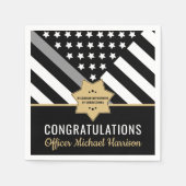 Serviette En Papier Agent correctionnel Silver Line Graduation Party (Devant)