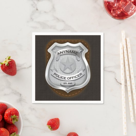 Serviette En Papier Agent de police personnalisé Sheriff Cop NAME Badg (En situation)