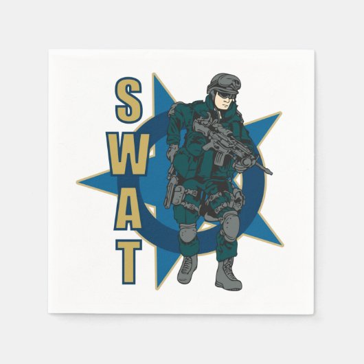 Serviette En Papier Agent de police SWAT (Devant)