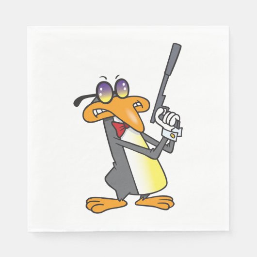 Serviette En Papier Agent secret Penguin (Devant)