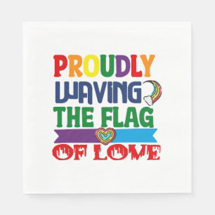 Serviette En Papier Agiter Fièrement Le Drapeau De L'Amour