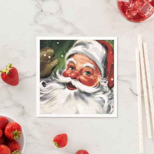 Serviette En Papier Agiter le Père Noël (En situation)