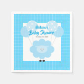 Serviette En Papier Agneau Bleu doux Baby shower moderne simple (Devant)