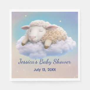 Serviette En Papier Agneau Dans Le Baby shower Des Nuages