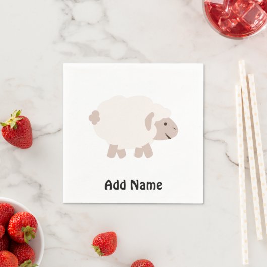 Serviette En Papier Agneau mignon en laine (En situation)