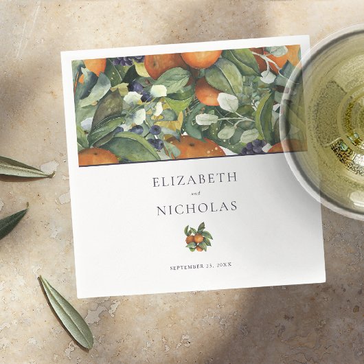 Serviette En Papier Agrumes | Mariage botanique