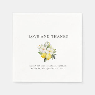 Serviette En Papier Agrumes minimalistes fleurs Merci plat