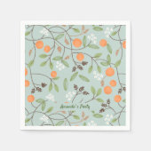 Serviette En Papier Agrumes verts et fleurs d'orange (Devant)
