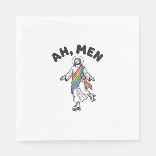 Serviette En Papier Ah Men Roller Skating Foi Vector Design_1