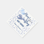 Serviette En Papier Ahoy c'est un garçon baby shower bleu baleine cout (Coin)