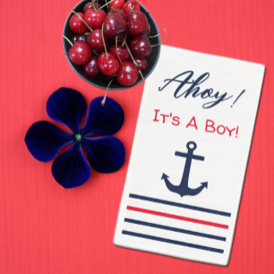 Serviette En Papier Ahoy C'est un garçon ! Baby shower nautique