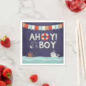 Serviette En Papier Ahoy C'est un garçon Douche serviettes Océan Bleu  (En situation)