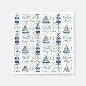 Serviette En Papier Ahoy ! C'est un garçon Nautique sous la mer (Devant)