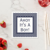 Serviette En Papier Ahoy C'Est Un Garçon Polka Dot (En situation)