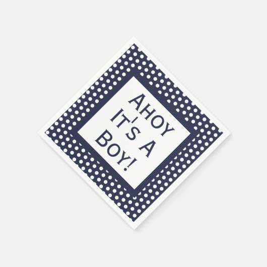 Serviette En Papier Ahoy C'Est Un Garçon Polka Dot (Coin)