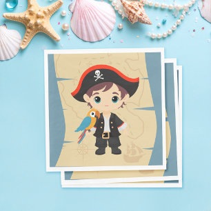 Serviette En Papier Ahoy Là ! Pirate Boy fête d'anniversaire