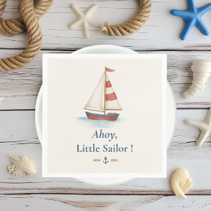 Serviette En Papier Ahoy Little Sailor   Anniversaire des voiliers nau