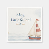 Serviette En Papier Ahoy Little Sailor | Nautique fête d'anniversaire (Devant)