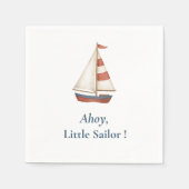 Serviette En Papier Ahoy Little Sailor | Nautique fête d'anniversaire (Devant)