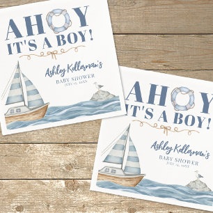 Serviette En Papier Ahoy nautique C'est un Baby shower garçon